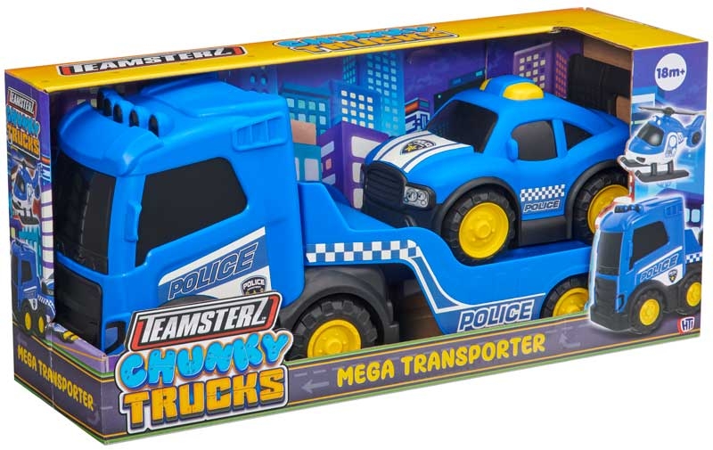 Teamsterz Chunky Trucks Police Mega Transporter With 1 Vehicle - Sold Assorted