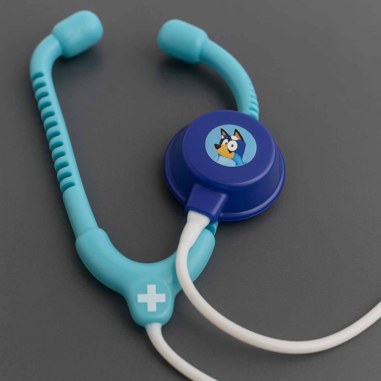 Bluey Medical Case -  Doctor Toy Set with Stethoscope, Thermometer, Syringe & More | Pretend Role Play Kit | Portable Light Blue Carry Case | Ages 3+