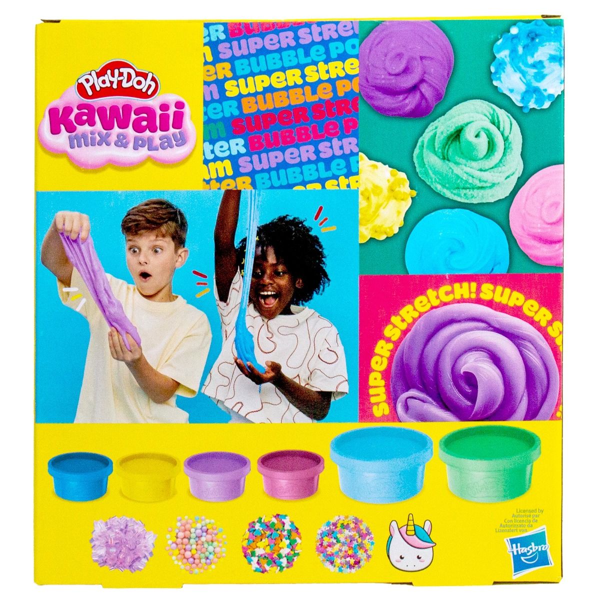 Play-Doh Slime Kawaii Mix & Play 6 Pack – Sensory Slime Set with Glitter, Beads & Charms