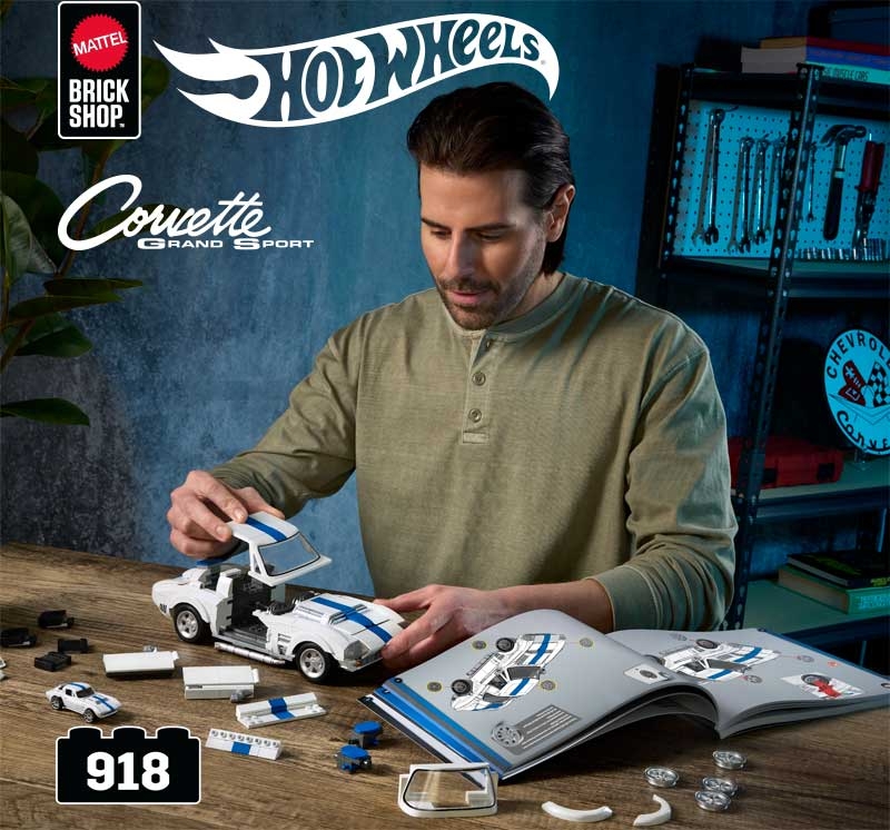 MATTEL BRICK SHOP HOT WHEELS CORVETTE GRAND SPORT
