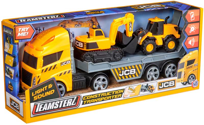 Teamsterz JCB Light & Sound Transporter Truck With 2 Mini Vehicles