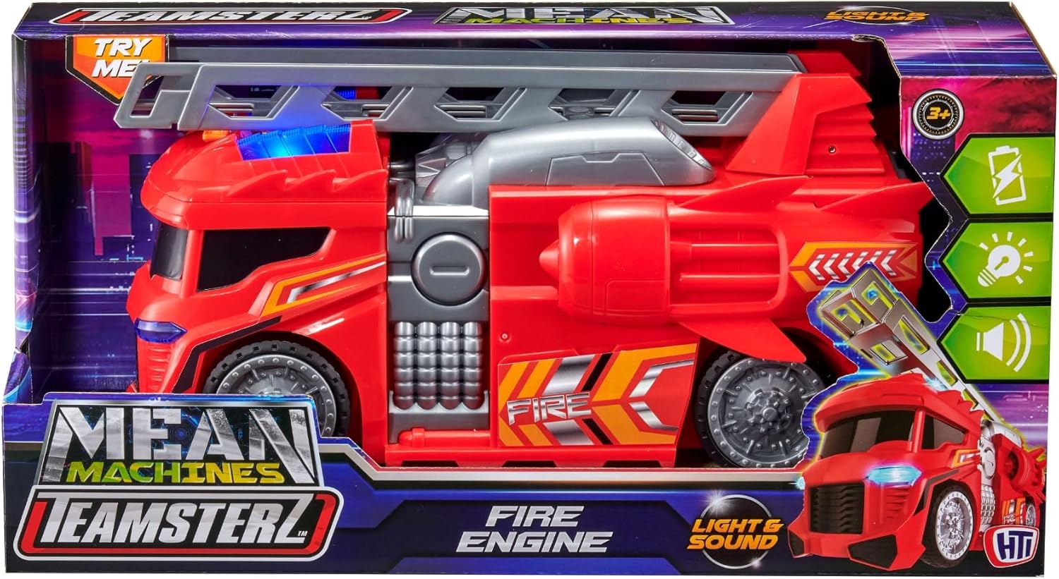Teamsterz Mean Machines Fire Engine | Fire Truck Toy With Realistic Lights & Sounds | Firefighter Emergency Rescue Truck Toys | Extendable Fire Ladder |...