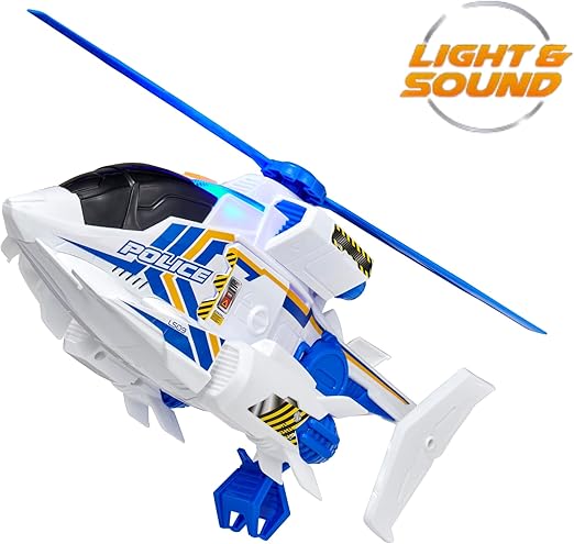 Teamsterz Mean Machine Helicopter | Police Emergency Service Helicopter With Realistic Lights & Sounds | 3+ Unisex Kids