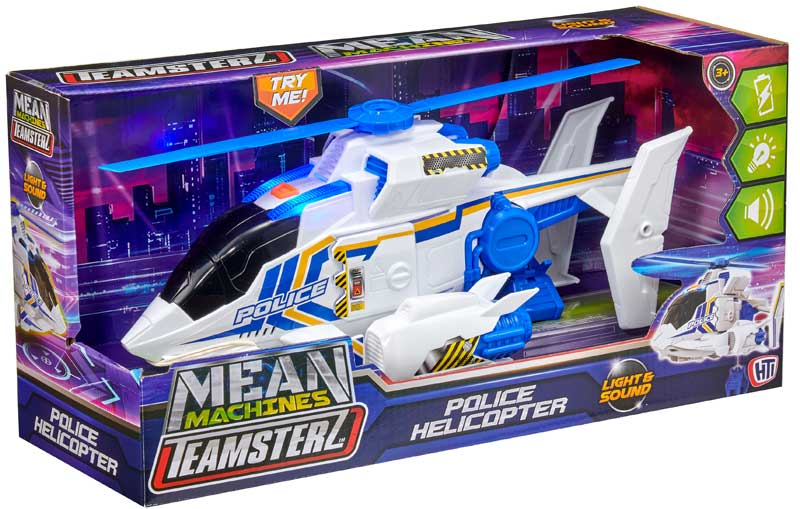 Teamsterz Mean Machine Helicopter | Police Emergency Service Helicopter With Realistic Lights & Sounds | 3+ Unisex Kids