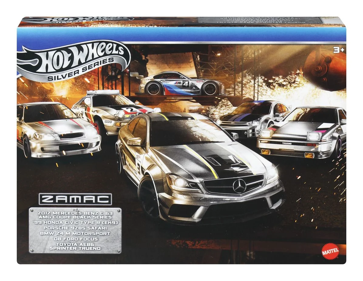 Hot Wheels Silver Series ZAMAC Multipack - 1:64 Scale Die-Cast Toy Cars & Trucks, Vehicles