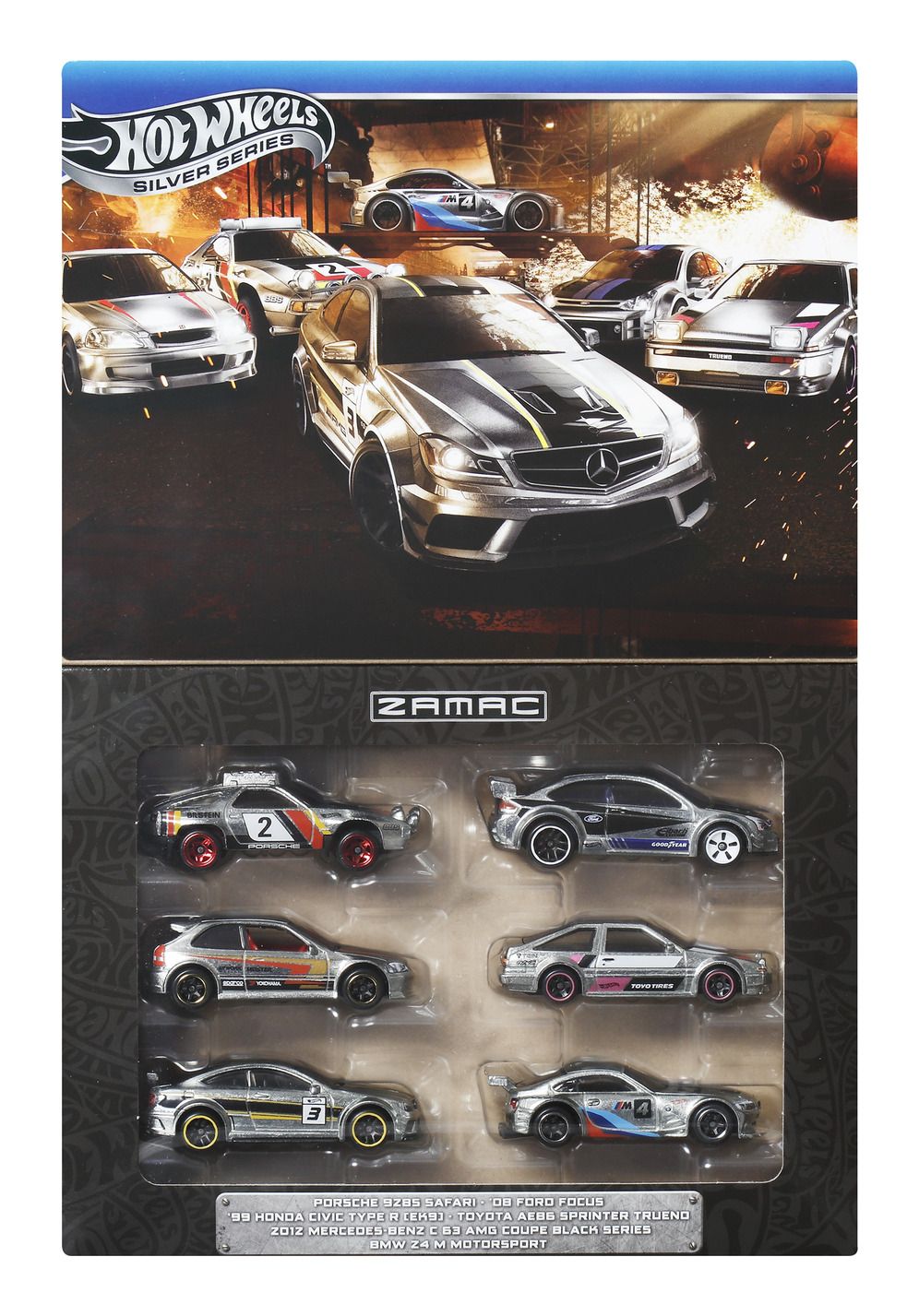 Hot Wheels Silver Series ZAMAC Multipack - 1:64 Scale Die-Cast Toy Cars & Trucks, Vehicles
