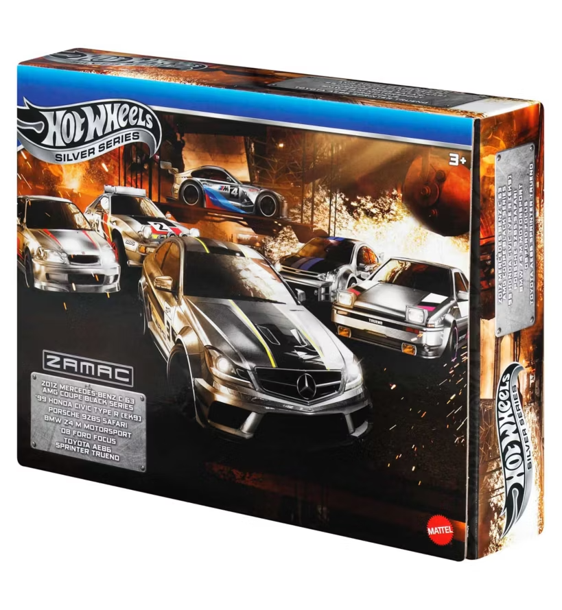 Hot Wheels Silver Series ZAMAC Multipack - 1:64 Scale Die-Cast Toy Cars & Trucks, Vehicles