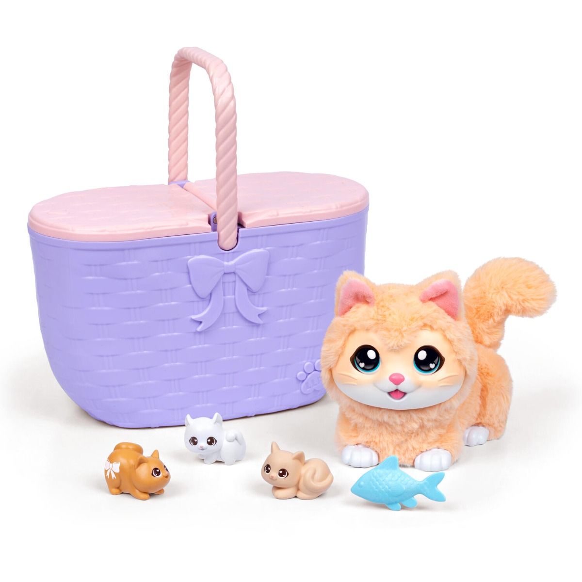 Little Live Pets Mama Surprise Kitty Playset - Interactive Cuddly Mama Kitten with 3 Adorable Babies for Imaginative Play