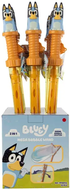 BLUEY 2 IN 1 MEGA BUBBLE WANDS - Fun Kids Toy for Bubble Fun with Bluey Characters