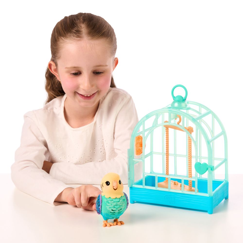 Little Live Pets My Really Real Bird & Cage Indie Interactive Toy with Lifelike Feathers and 20 Sounds for Kids