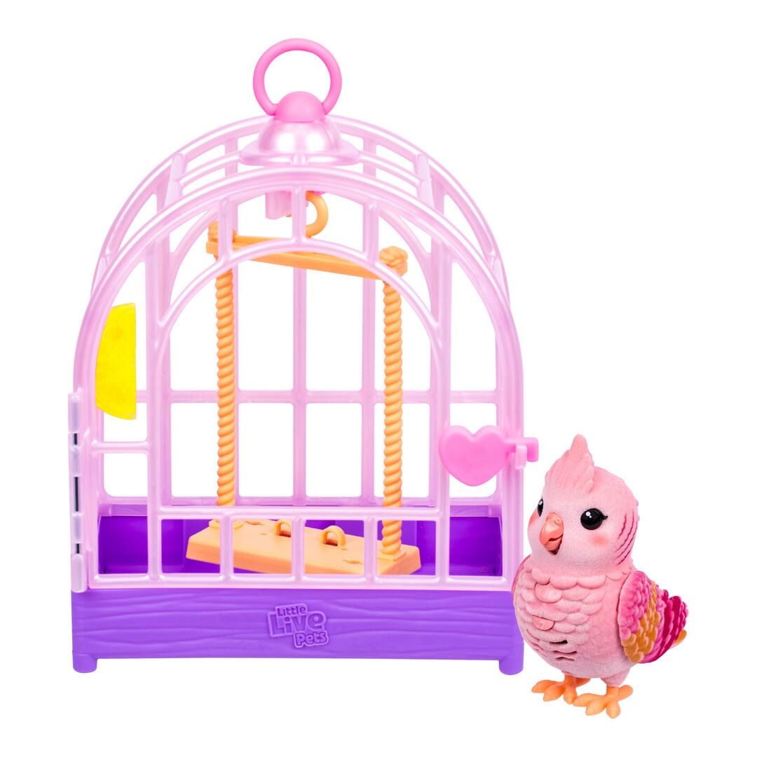 Little Live Pets My Really Real Bird & Cage Indie Interactive Toy with Lifelike Feathers and 20 Sounds for Kids