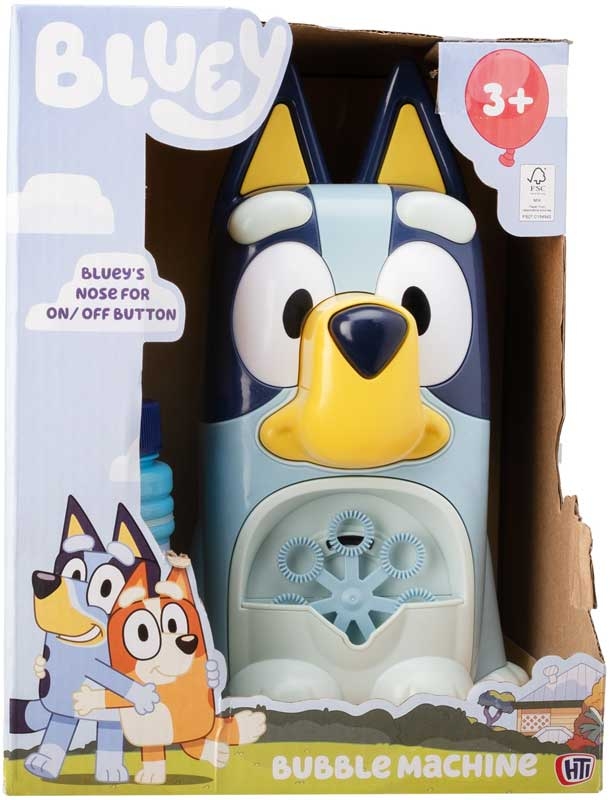Bluey Bubble Machine - Cute Character Design for Kids, Continuous Bubble Fun, Easy to Use with 118ml Solution, Eco-Friendly Packaging, Battery Operated for Outdoor Play