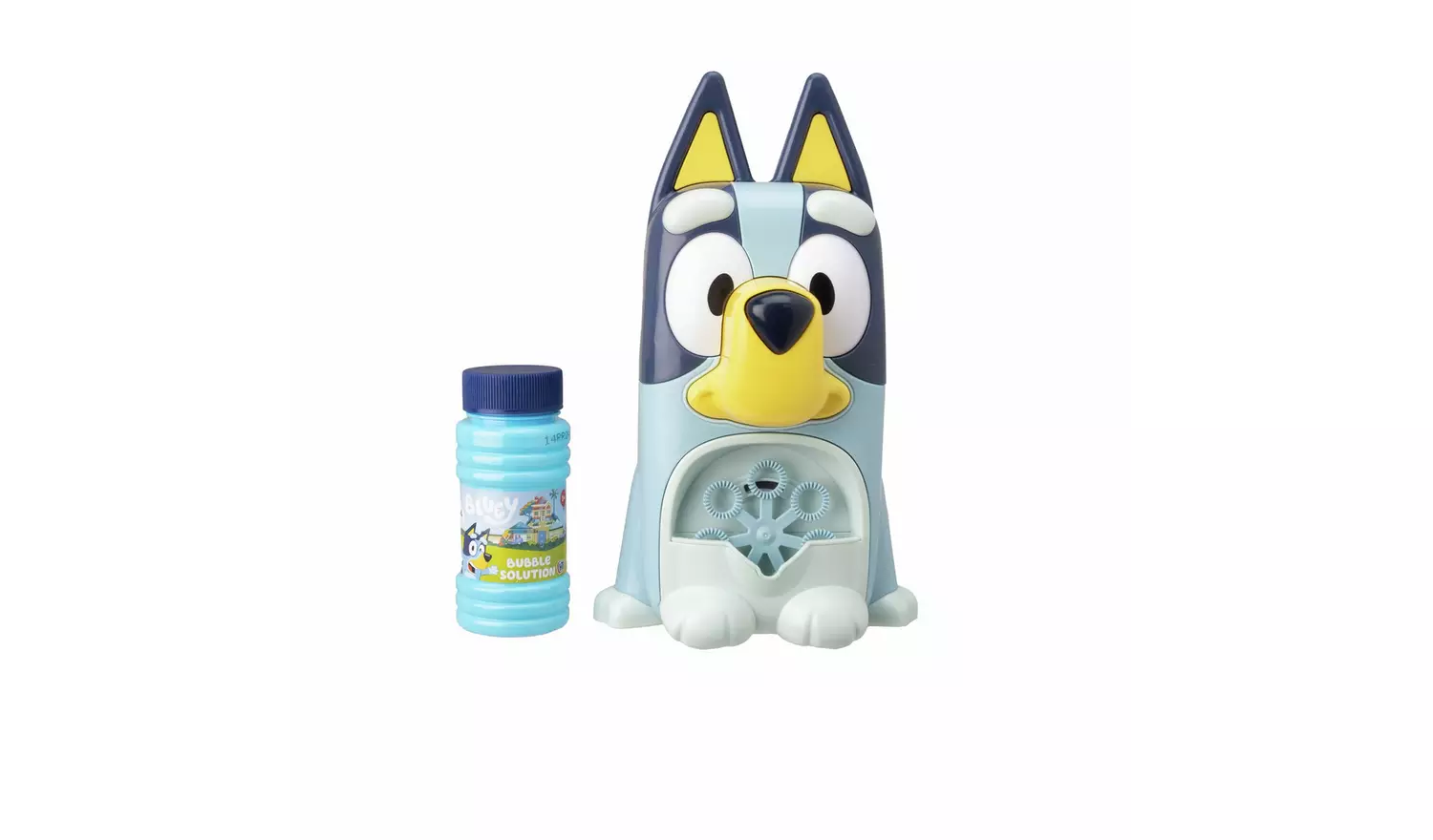 Bluey Bubble Machine - Cute Character Design for Kids, Continuous Bubble Fun, Easy to Use with 118ml Solution, Eco-Friendly Packaging, Battery Operated for Outdoor Play