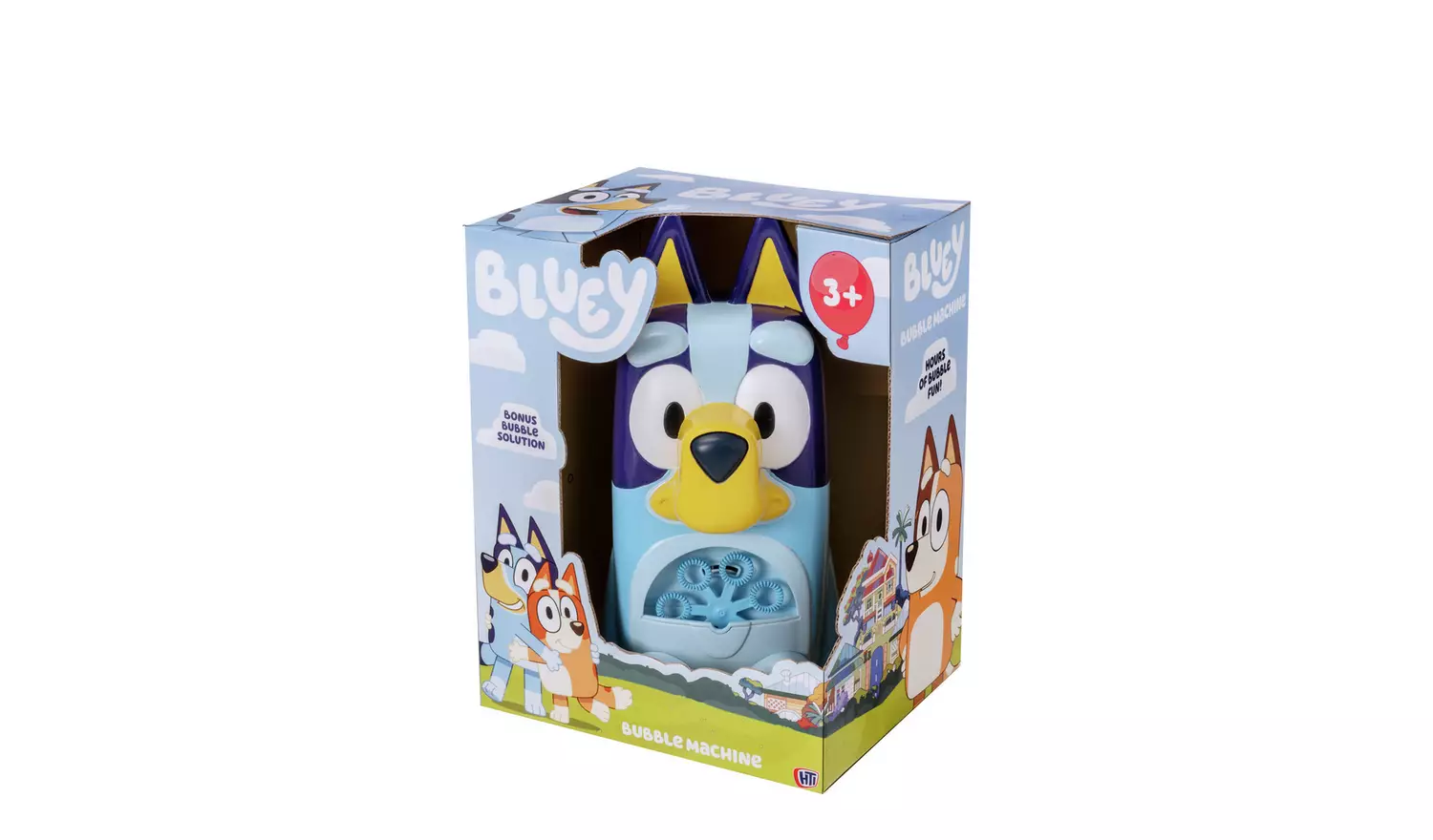 Bluey Bubble Machine - Cute Character Design for Kids, Continuous Bubble Fun, Easy to Use with 118ml Solution, Eco-Friendly Packaging, Battery Operated for Outdoor Play