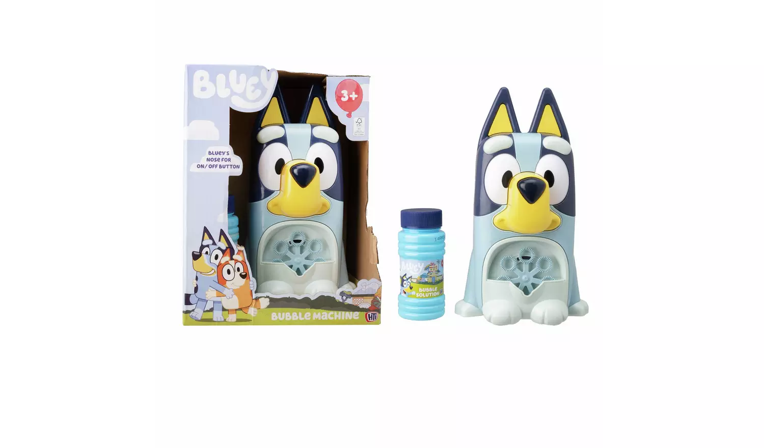 Bluey Bubble Machine - Cute Character Design for Kids, Continuous Bubble Fun, Easy to Use with 118ml Solution, Eco-Friendly Packaging, Battery Operated for Outdoor Play