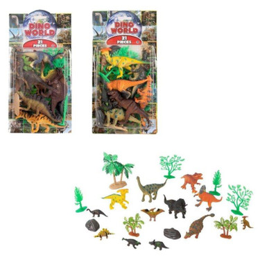 Natural World Dino World 21 Piece Set - Educational Toy for Kids, Dinosaur Figures, Fun Learning Experience