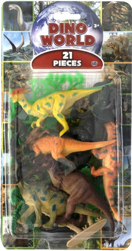 Natural World Dino World 21 Piece Set - Educational Toy for Kids, Dinosaur Figures, Fun Learning Experience