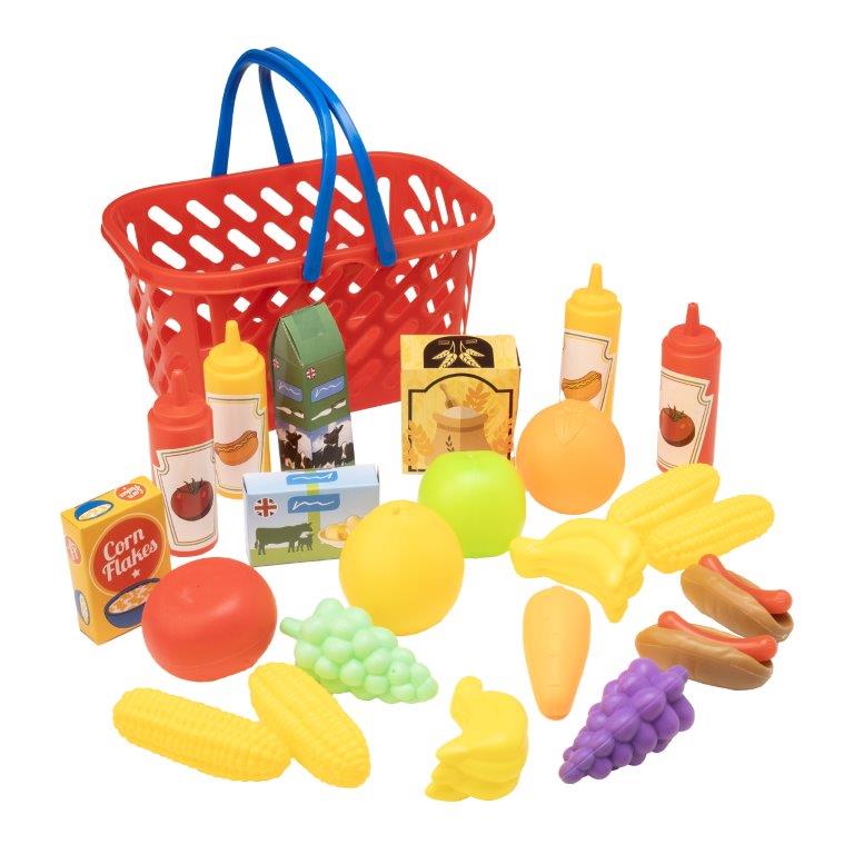My Play House- Shopping Basket With Handle. Pretend Food & Role Playing Kitchen
