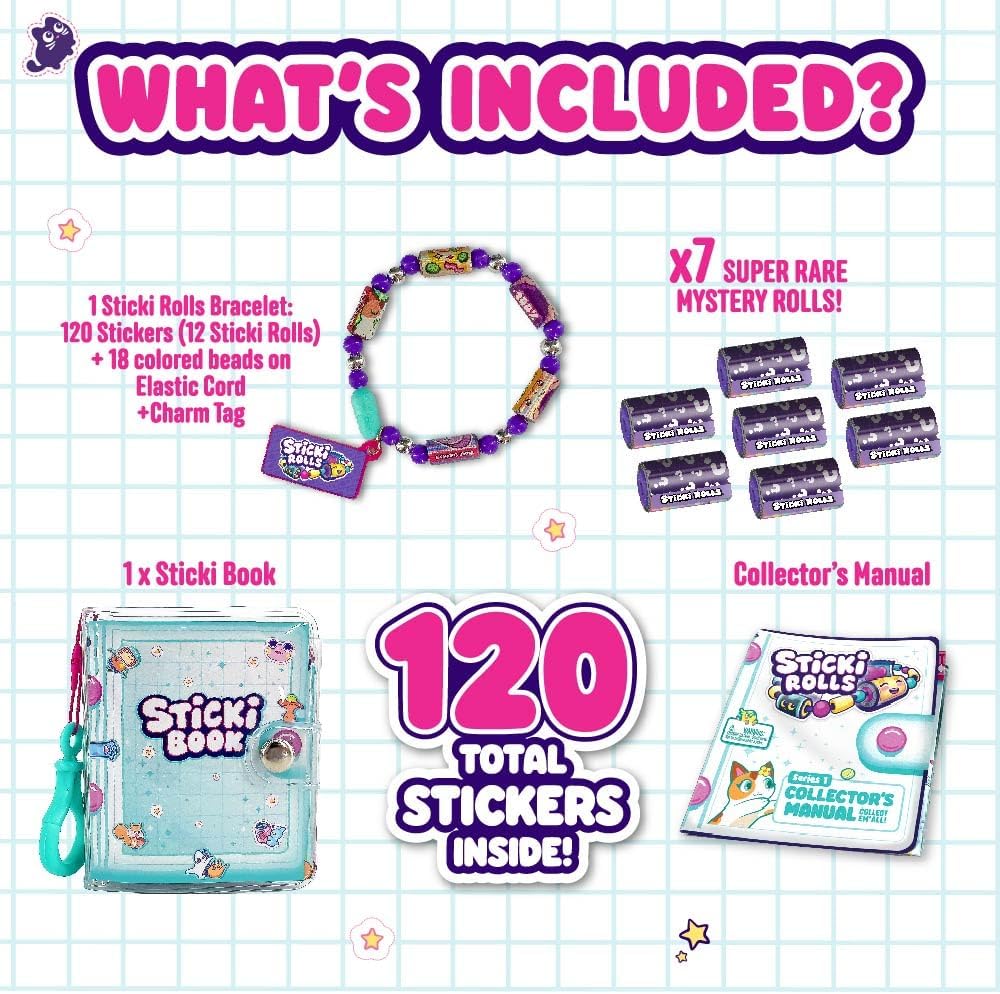 Sticki Rolls Sticki Book Pack – Volume 3 | Collect, Create & Share 120 Kawaii Stickers