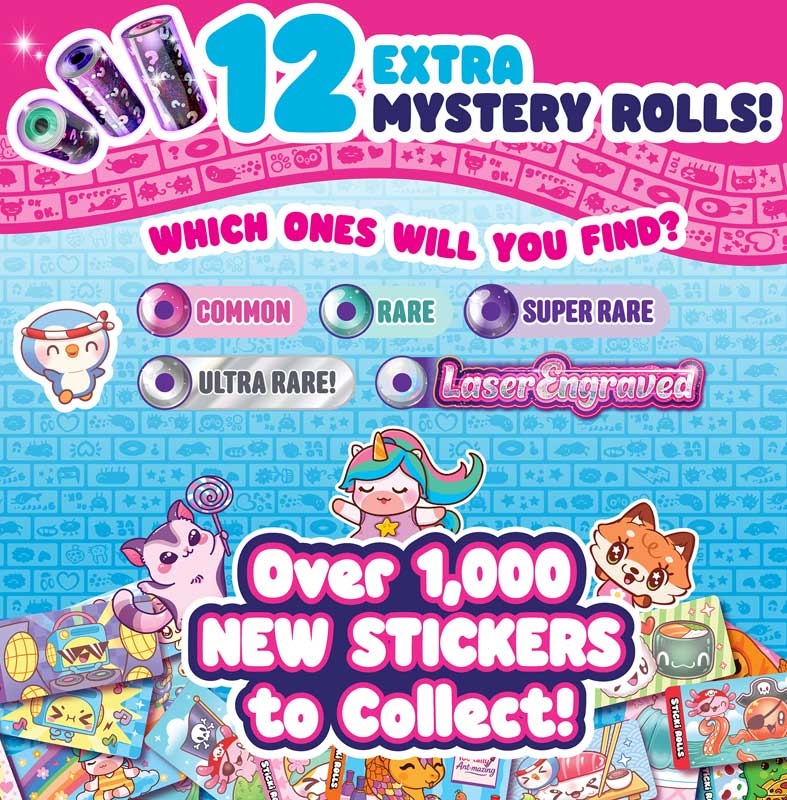 Sticki Rolls Sticki Station – Series 3 With 320 Kawaii-themed stickers | Ultimate Wearable Sticker Bracelet Craft Set