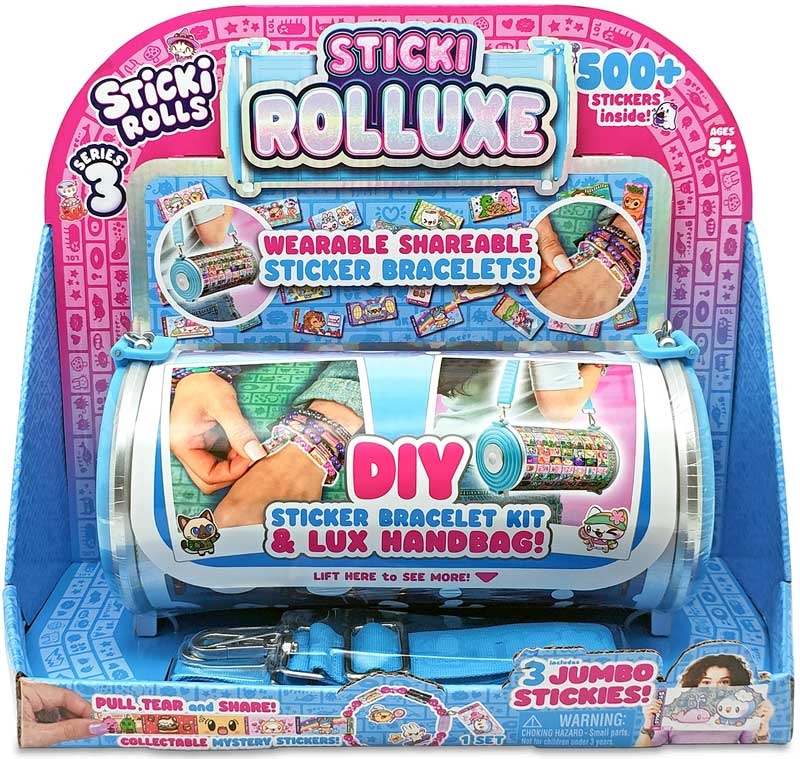 Sticki Rolls Sticki Rolluxe – Series 3 | Wearable Sticker Handbag & Jewellery Craft Kit