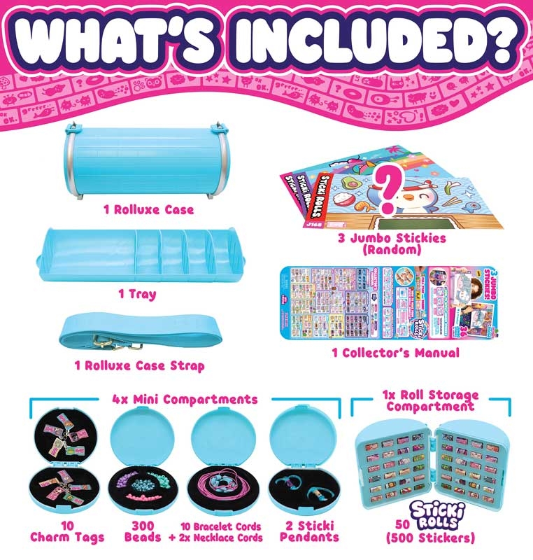 Sticki Rolls Sticki Rolluxe – Series 3 | Wearable Sticker Handbag & Jewellery Craft Kit