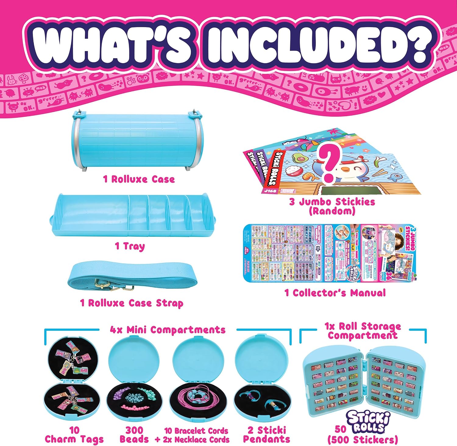 Sticki Rolls Sticki Rolluxe – Series 3 | Wearable Sticker Handbag & Jewellery Craft Kit