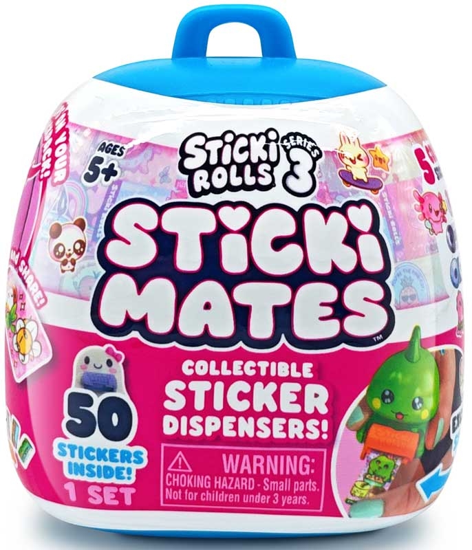 Sticki Rolls Sticki Mates – Series 3 Collectible Sticker Dispensers (Assorted)