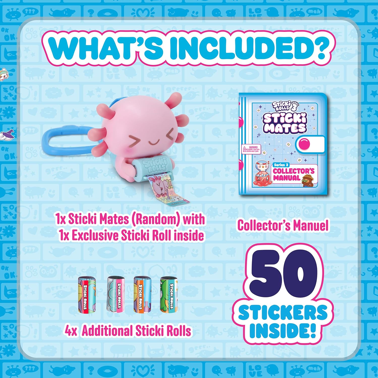 Sticki Rolls Sticki Mates – Series 3 Collectible Sticker Dispensers (Assorted)