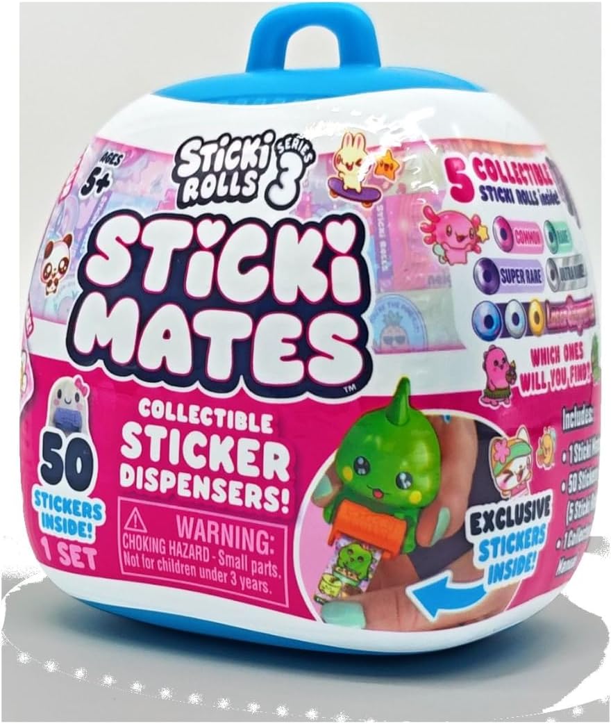 Sticki Rolls Sticki Mates – Series 3 Collectible Sticker Dispensers (Assorted)