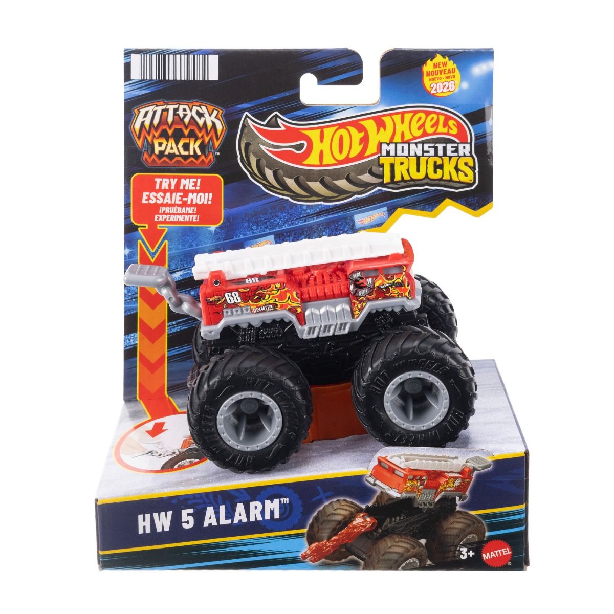 Hot Wheels Monster Trucks Attack Pack Mutant Chaos Assortment Gunkster Metal Tech Kit with Real Moving Wheels & Customisation Tools