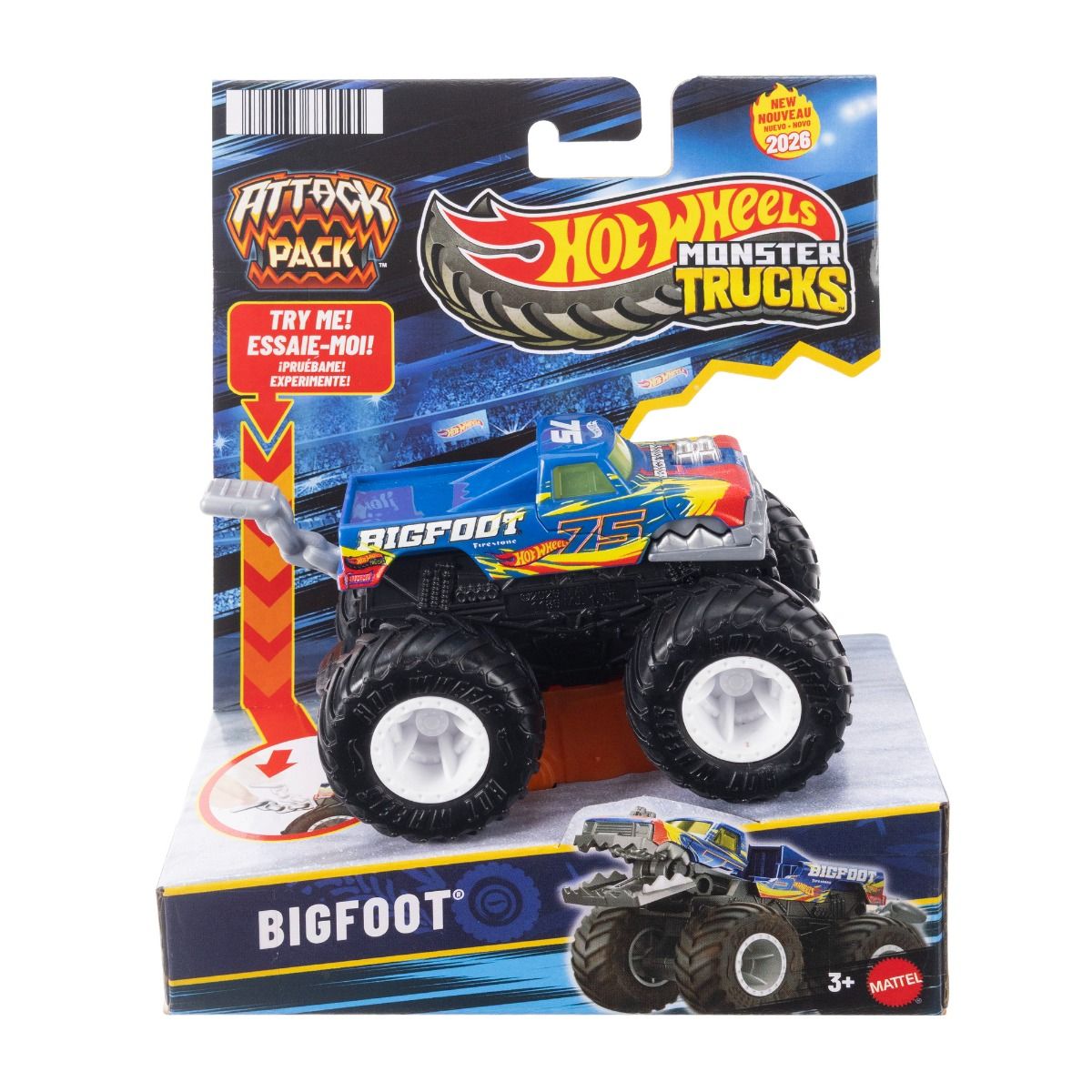 Hot Wheels Monster Trucks Attack Pack Mutant Chaos Assortment Gunkster Metal Tech Kit with Real Moving Wheels & Customisation Tools
