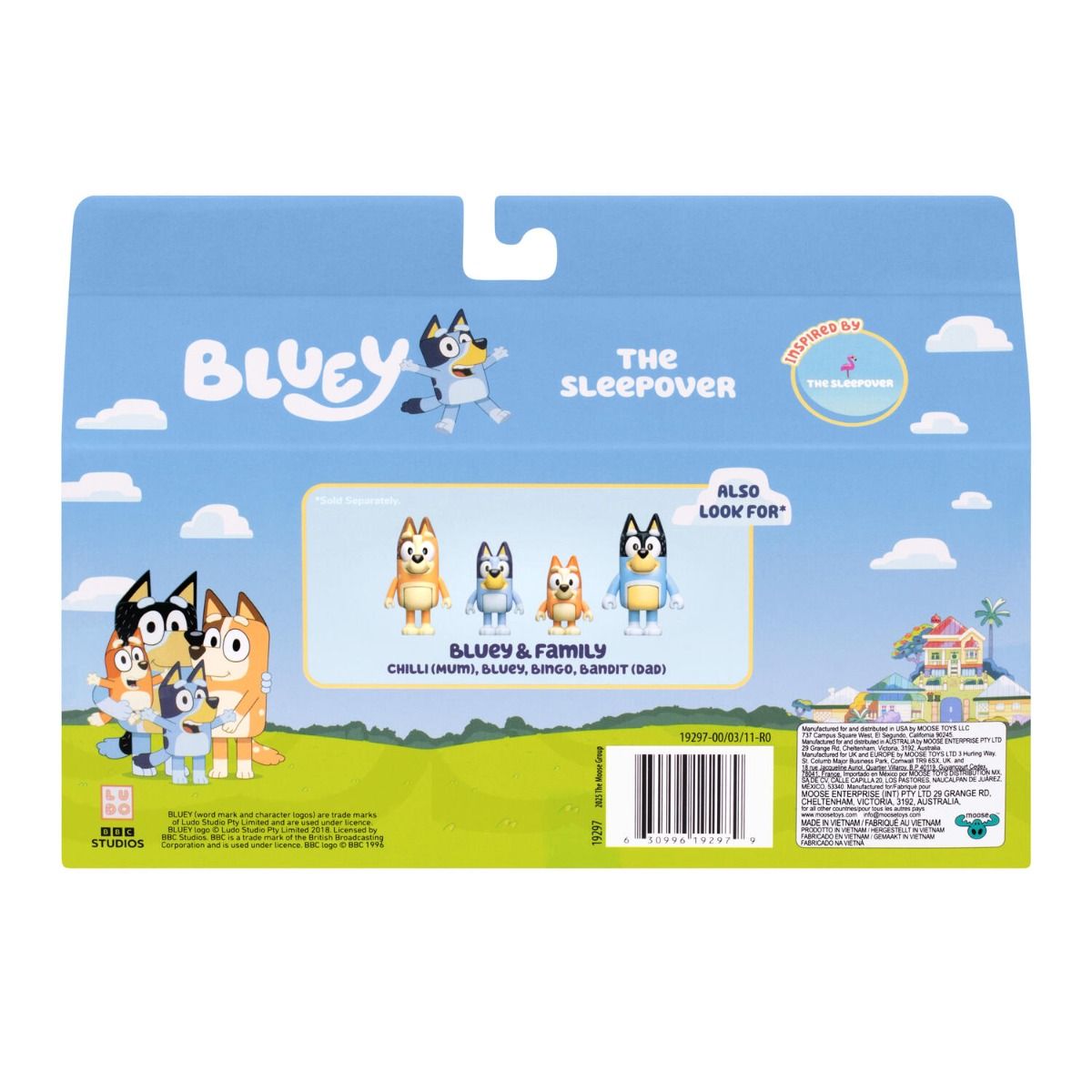 Bluey Figure 4-Pack – The Sleepover Episode Playset