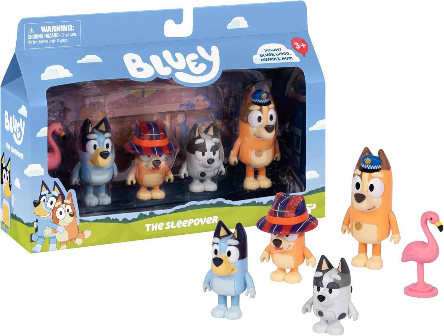 Bluey Figure 4-Pack – The Sleepover Episode Playset