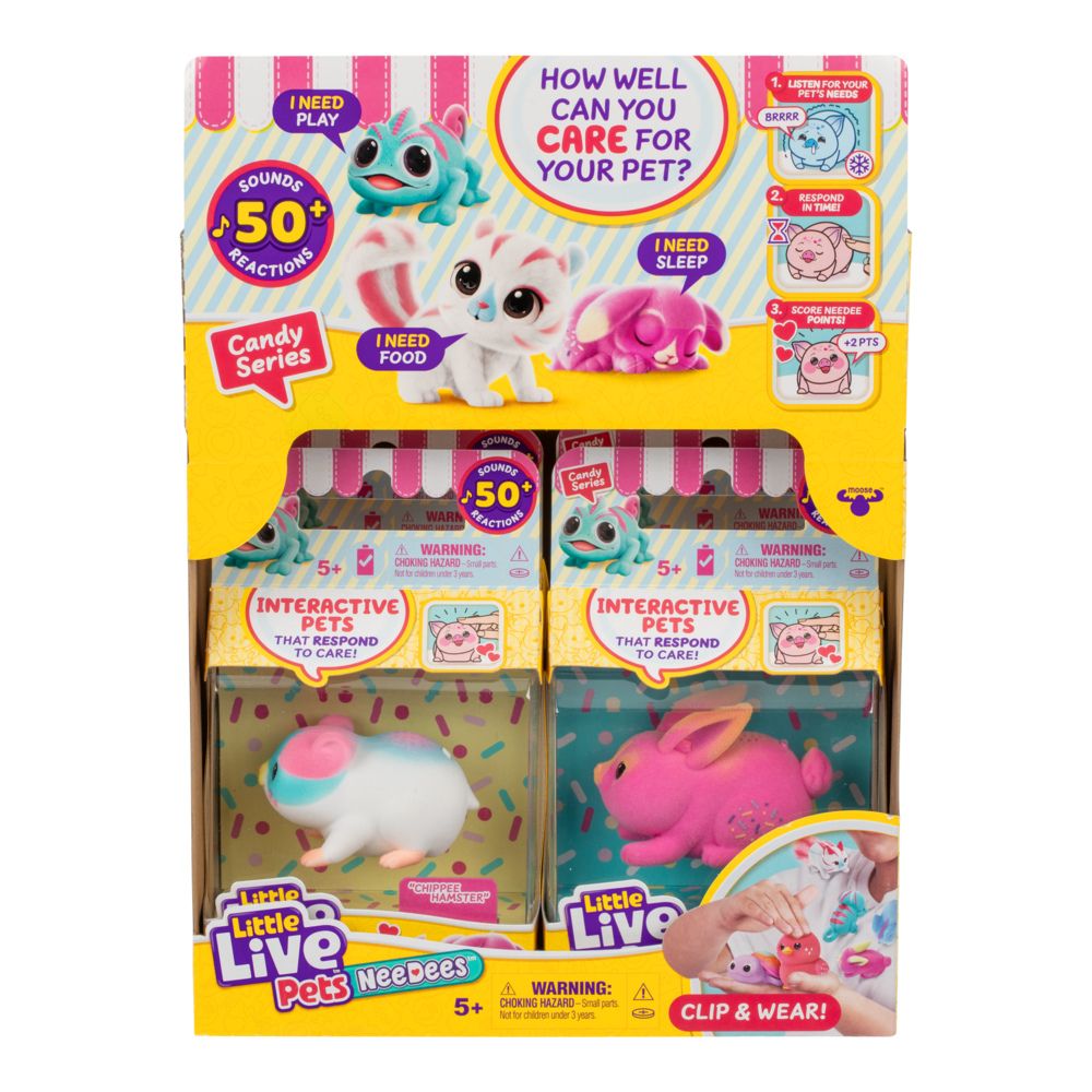 Little Live Pets NeeDees Candy Series – Interactive Wearable Pet Assortment