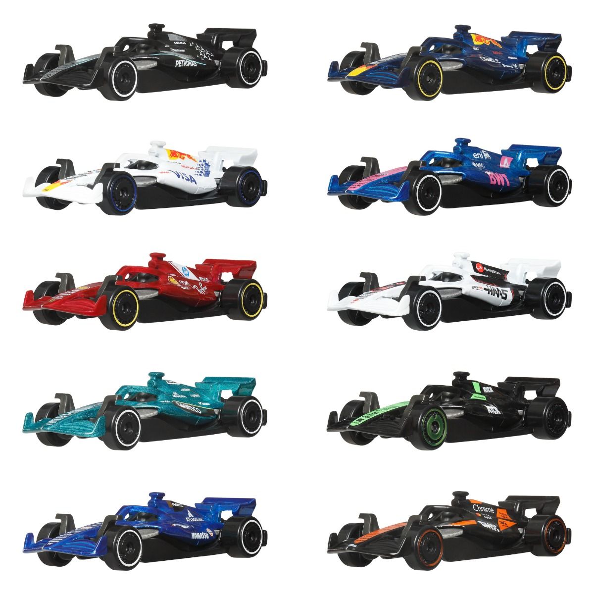 Hot Wheels Formula 1 2025 – 1:64 Scale Die-Cast Car 10-Pack