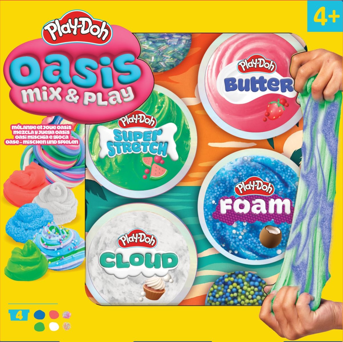 Play-Doh Slime Oasis Mix & Play 4-Pack – Sensory Compound Set
