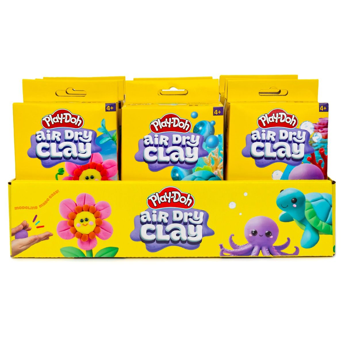 Play-Doh Air Dry Clay Buddies Kit – Octopus, Turtle & Flower Assortment