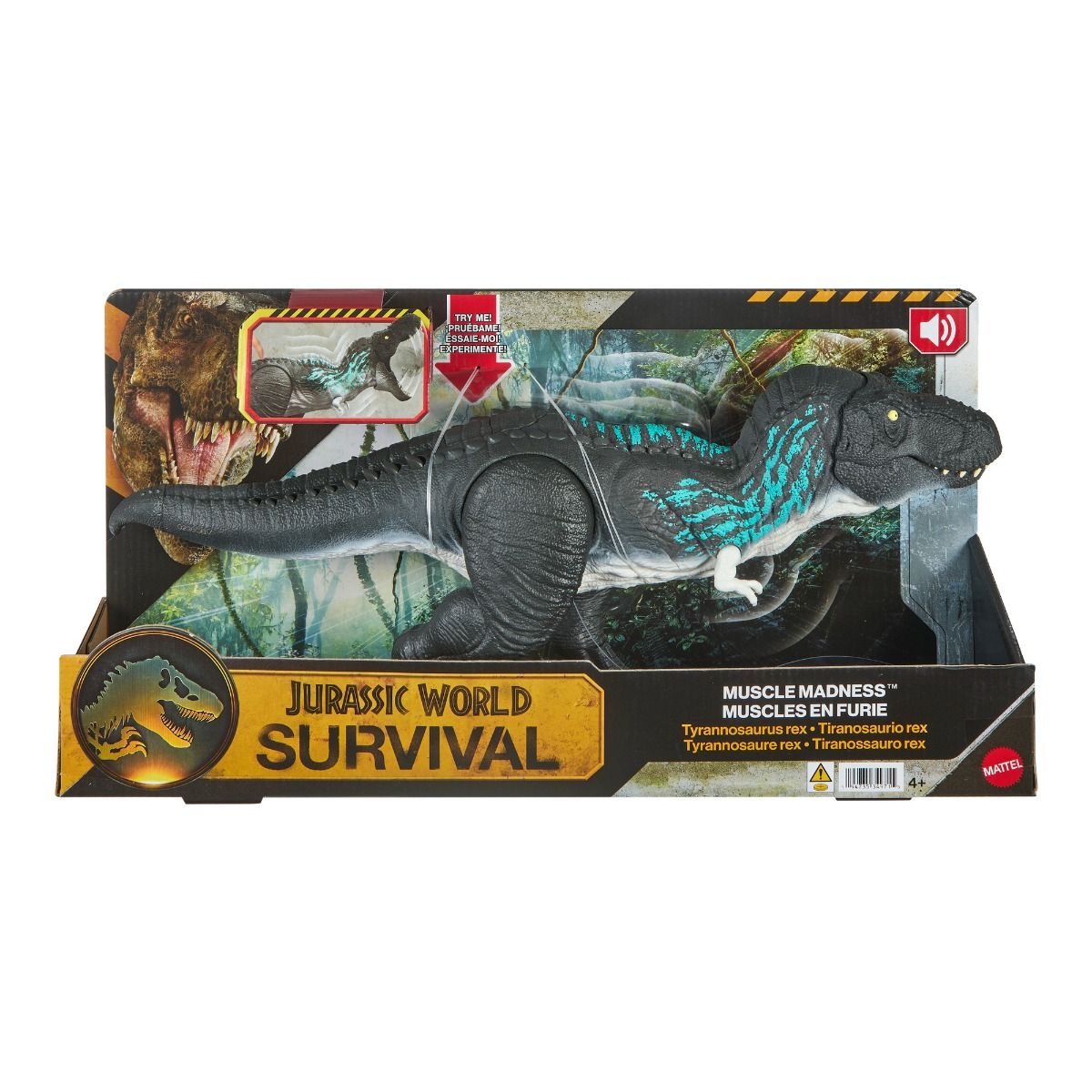 Jurassic World Muscle Madness T-Rex – Roaring Chomp & Evolving Dinosaur