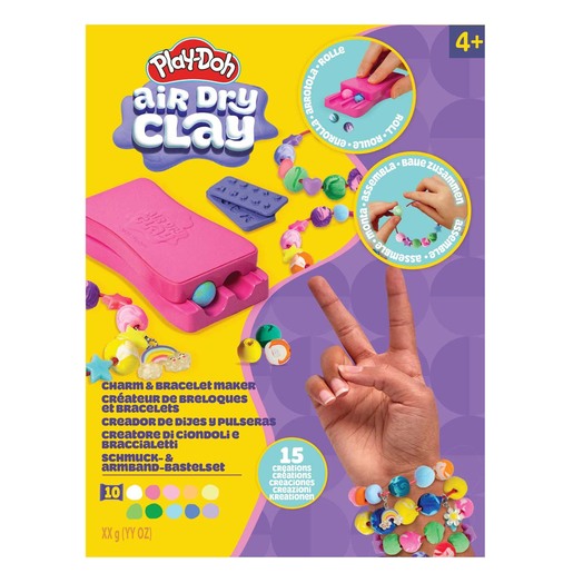 Play-Doh Air Dry Clay Charm & Jewellery Maker – Bracelet & Bag Charm Craft Kit
