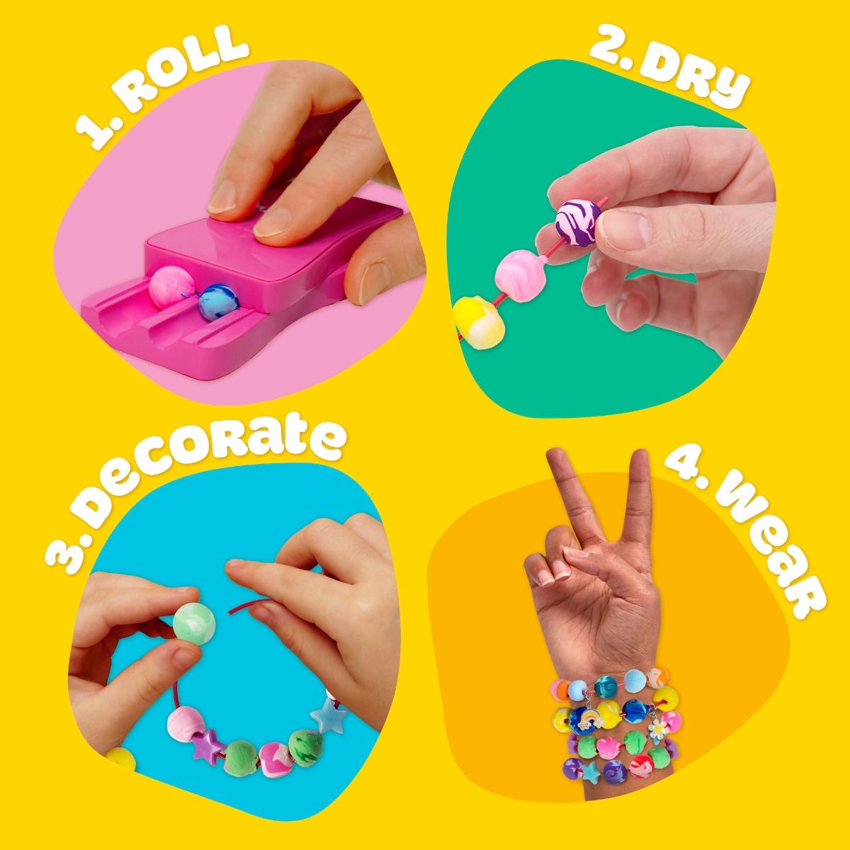 Play-Doh Air Dry Clay Charm & Jewellery Maker – Bracelet & Bag Charm Craft Kit