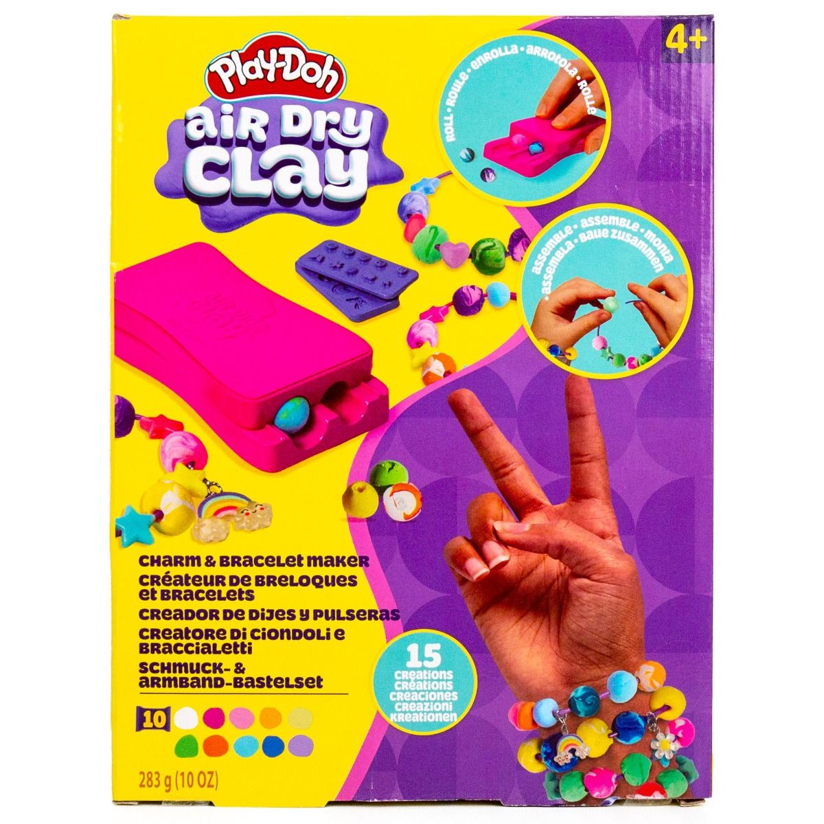 Play-Doh Air Dry Clay Charm & Jewellery Maker – Bracelet & Bag Charm Craft Kit