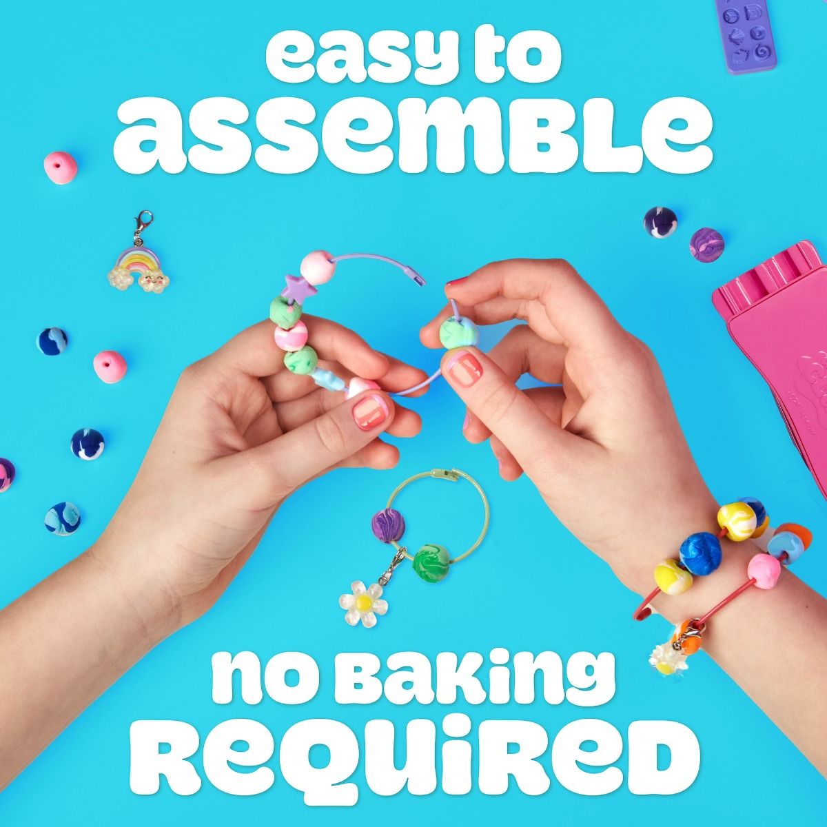 Play-Doh Air Dry Clay Charm & Jewellery Maker – Bracelet & Bag Charm Craft Kit