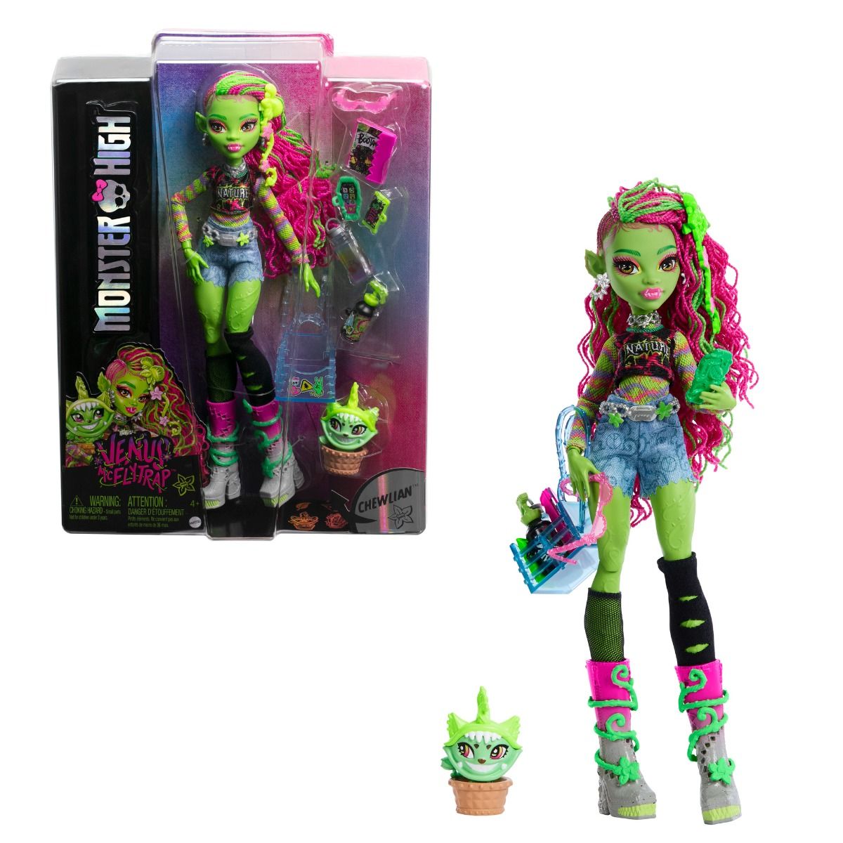 Monster High Venus McFlytrap Doll – Fashion Doll with Pet Chewlian & Accessories