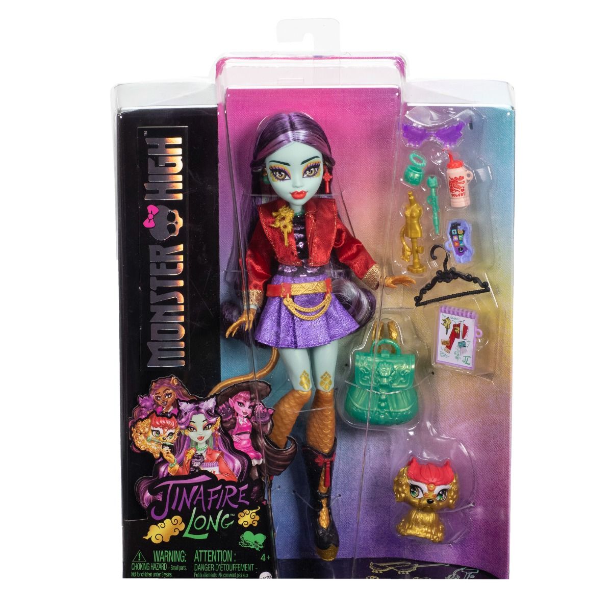 Monster High Jinafire Long Doll – Dragon Fashion Doll with Pet Yun Yun & 7 Accessories