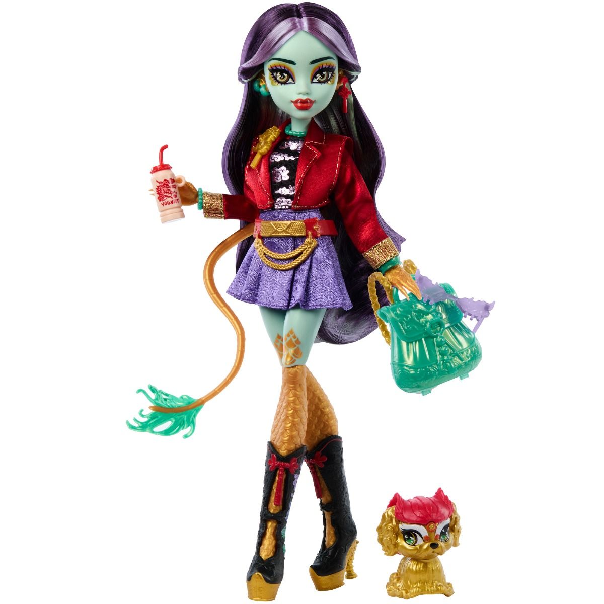 Monster High Jinafire Long Doll – Dragon Fashion Doll with Pet Yun Yun & 7 Accessories