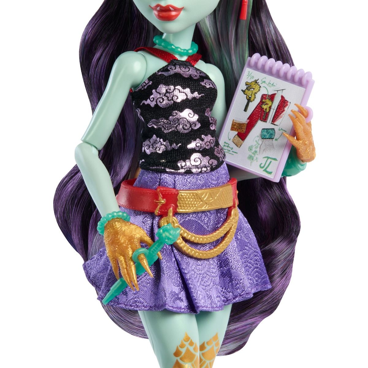 Monster High Jinafire Long Doll – Dragon Fashion Doll with Pet Yun Yun & 7 Accessories
