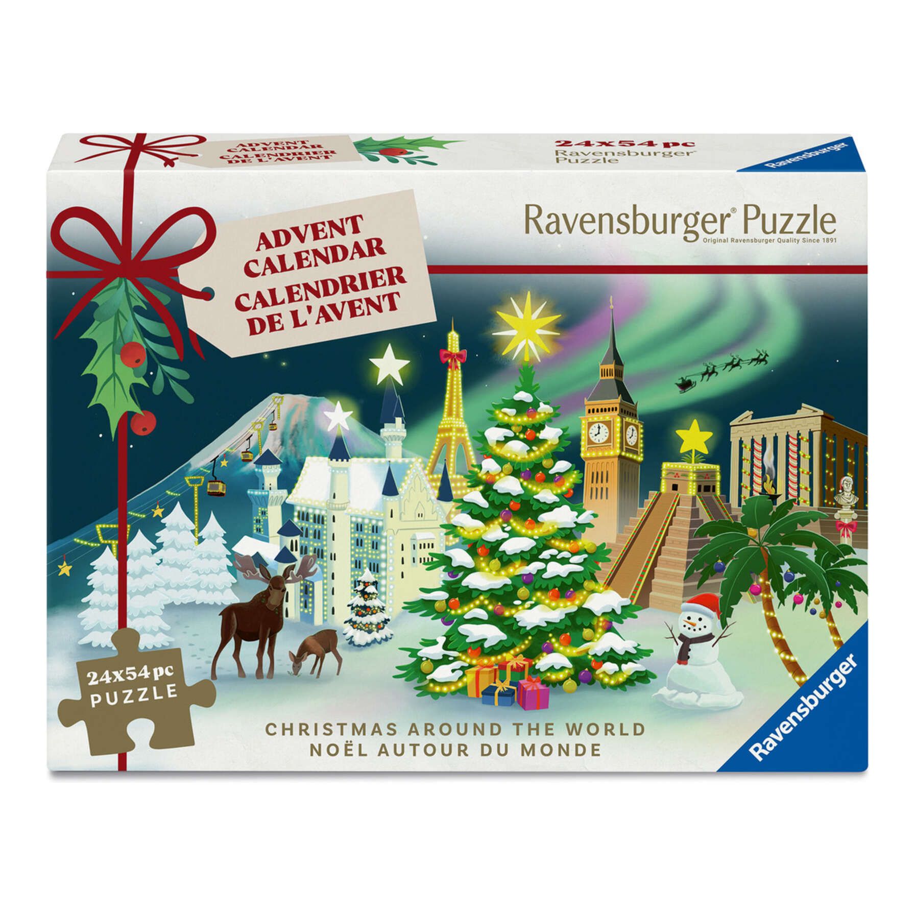 Christmas Around the World Puzzle Advent Calendar – 24 Jigsaw Puzzles, 1,296 Pieces