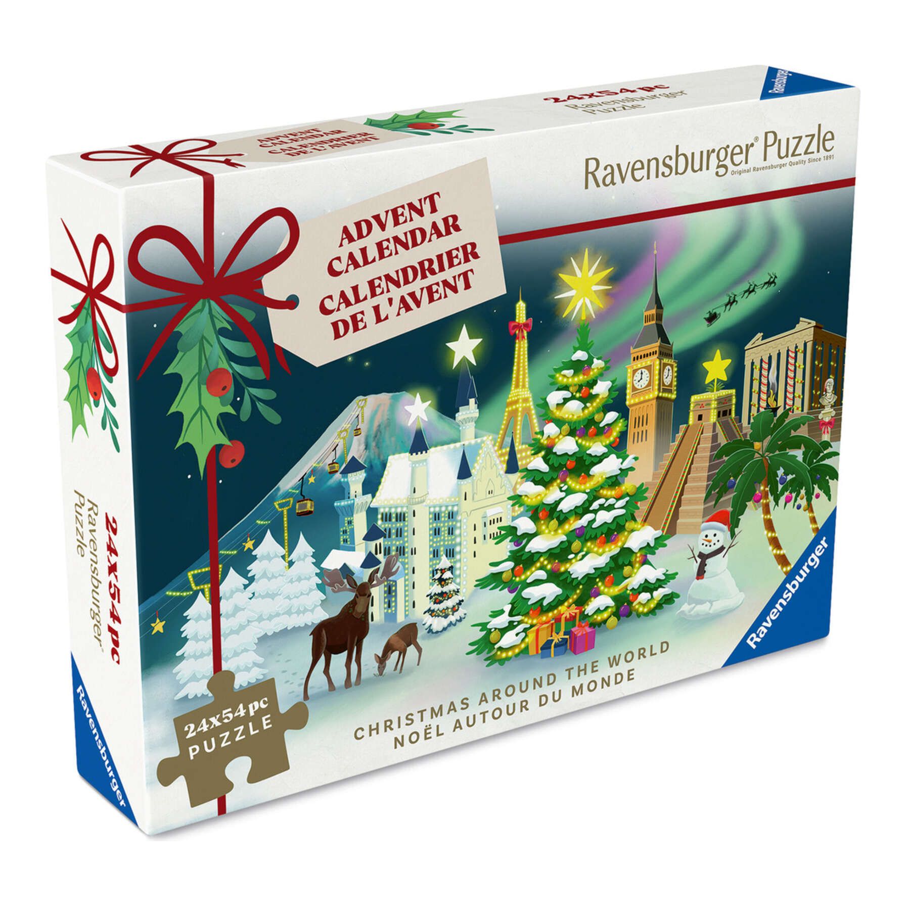 Christmas Around the World Puzzle Advent Calendar – 24 Jigsaw Puzzles, 1,296 Pieces