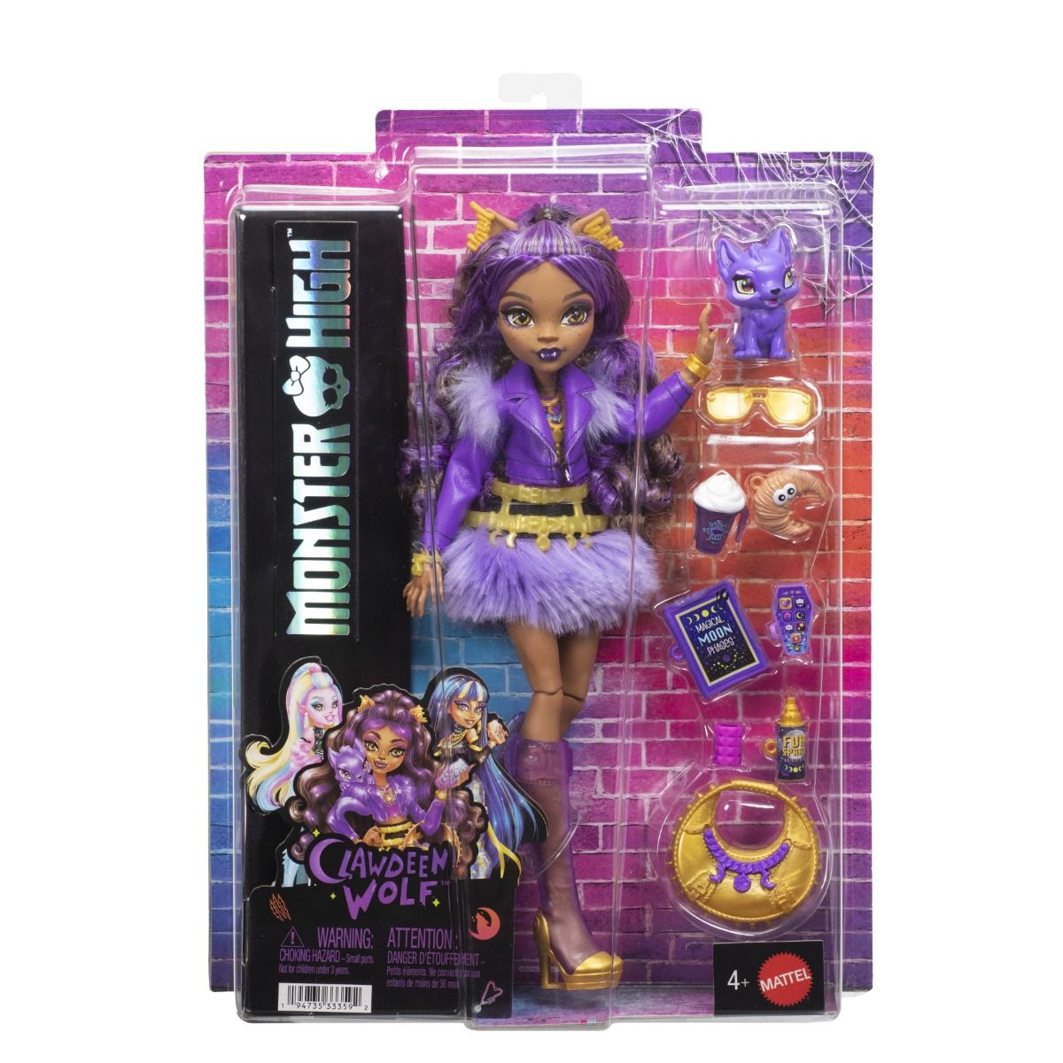 Monster High Core Clawdeen Wolf Doll – Fashion Doll with Crescent Pet & 7 Accessories